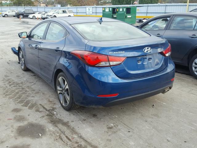 KMHDH4AH1EU127924 - 2014 HYUNDAI ELANTRA SE BLUE photo 3