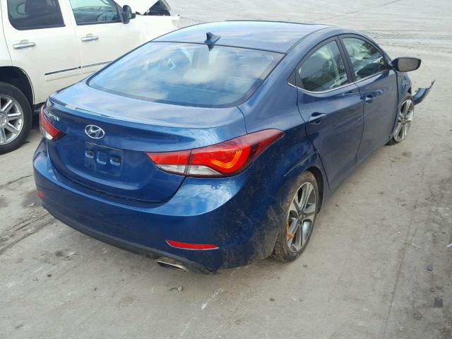 KMHDH4AH1EU127924 - 2014 HYUNDAI ELANTRA SE BLUE photo 4