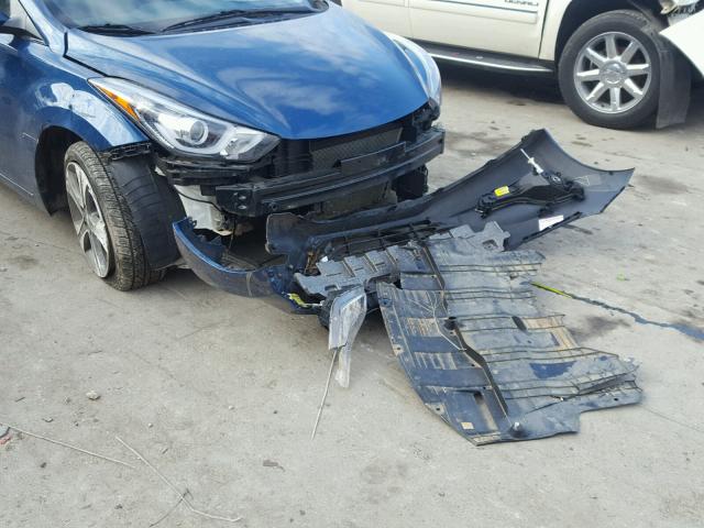 KMHDH4AH1EU127924 - 2014 HYUNDAI ELANTRA SE BLUE photo 9