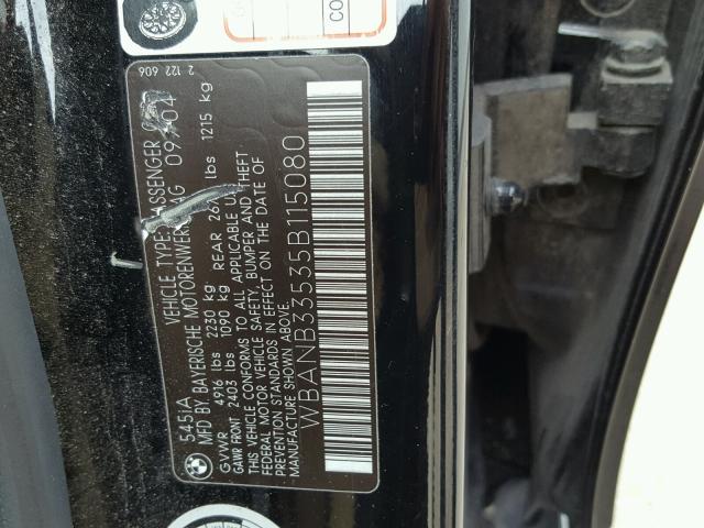 WBANB33535B115080 - 2005 BMW 545 I BLACK photo 10