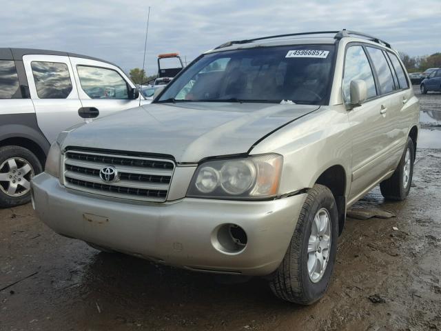 JTEHF21A930123848 - 2003 TOYOTA HIGHLANDER TAN photo 2