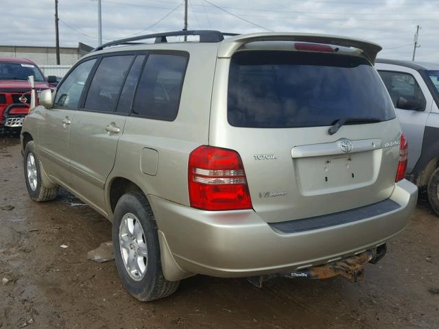 JTEHF21A930123848 - 2003 TOYOTA HIGHLANDER TAN photo 3