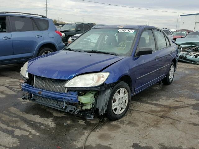 2HGES163X4H605718 - 2004 HONDA CIVIC DX V BLUE photo 2