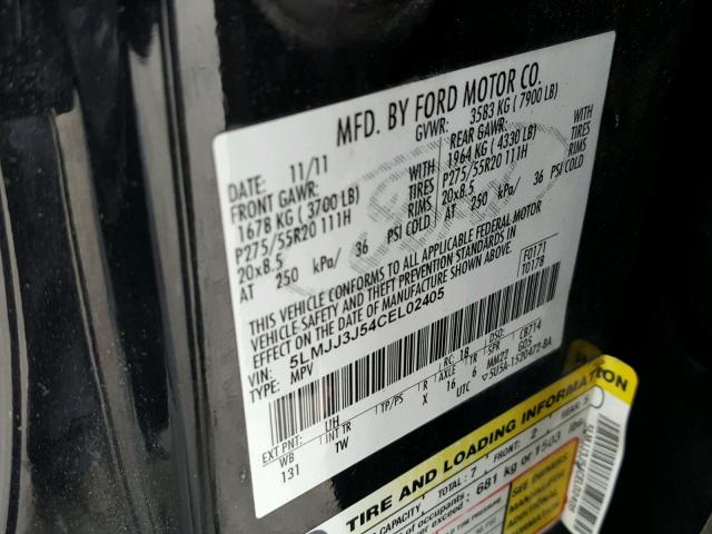 5LMJJ3J54CEL02405 - 2012 LINCOLN NAVIGATOR 黑色 照片 10