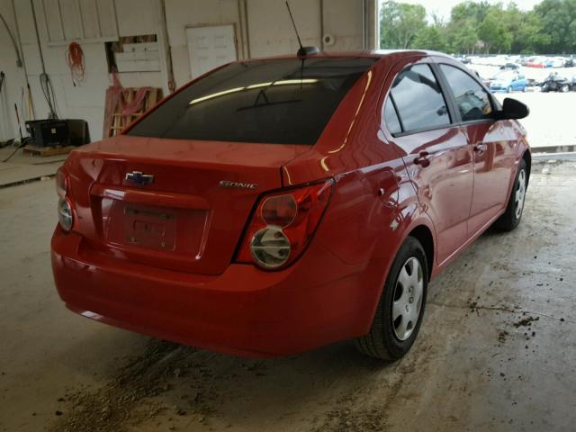 1G1JB5SH1F4152409 - 2015 CHEVROLET SONIC LS 红色 照片 4
