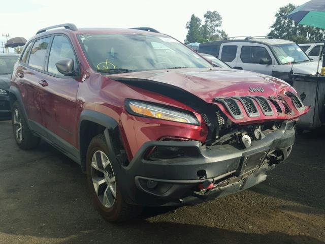 1C4PJMBS7EW188120 - 2014 JEEP CHEROKEE T BURGUNDY photo 1