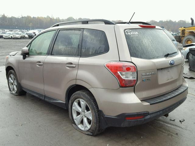 JF2SJADC4FH564987 - 2015 SUBARU FORESTER 2 BEIGE photo 3