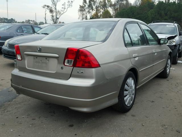 2HGES16534H576449 - 2004 HONDA CIVIC LX BEIGE photo 4