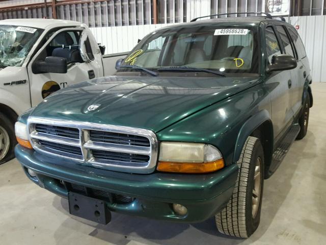 1D4HR48N73F500113 - 2003 DODGE DURANGO SL GREEN photo 2