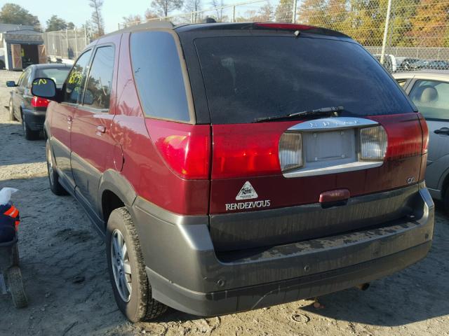 3G5DA03E14S534488 - 2004 BUICK RENDEZVOUS BURGUNDY photo 3