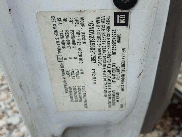 1GNDV23L56D217587 - 2006 CHEVROLET UPLANDER L 白色 照片 10