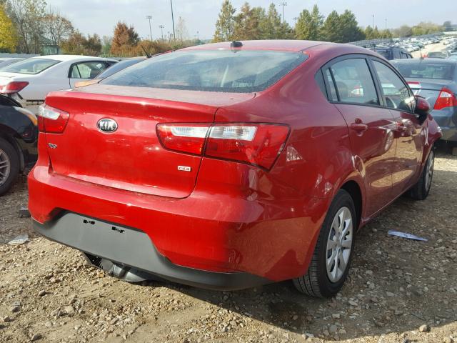 KNADM4A35H6006775 - 2017 KIA RIO LX RED photo 4