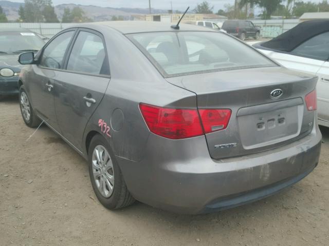 KNAFU4A25A5162729 - 2010 KIA FORTE EX GRAY photo 3