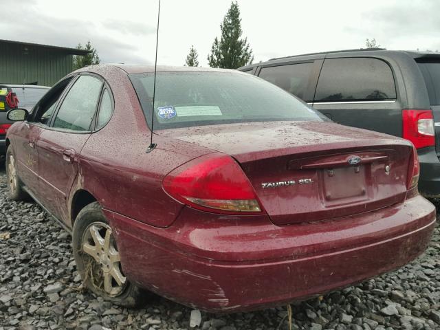 1FAFP56U67A184190 - 2007 FORD TAURUS SEL RED photo 3