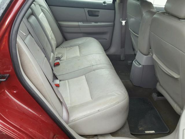 1FAFP56U67A184190 - 2007 FORD TAURUS SEL RED photo 6