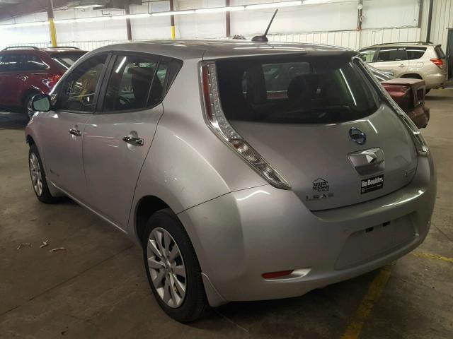 1N4AZ0CP0FC314599 - 2015 NISSAN LEAF S SILVER photo 3