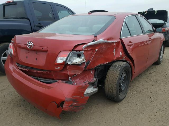 4T4BF3EK9BR178523 - 2011 TOYOTA CAMRY BASE RED photo 4