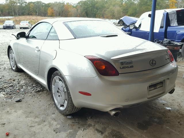 JTHFN48Y120015878 - 2002 LEXUS SC 430 SILVER photo 3