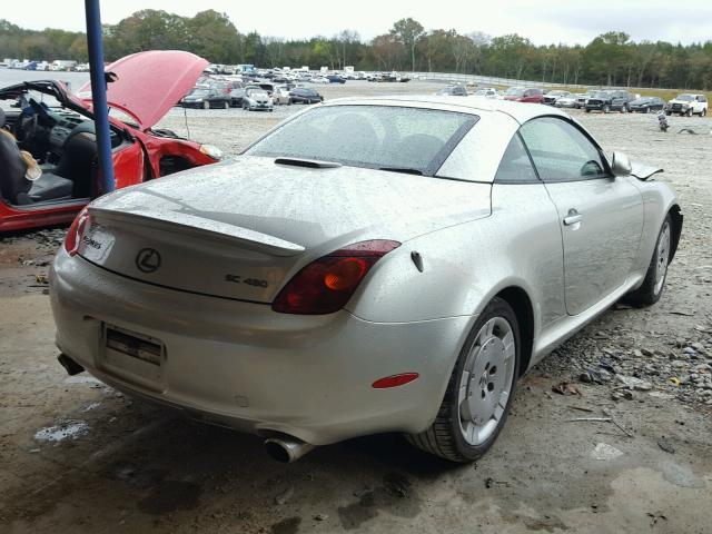 JTHFN48Y120015878 - 2002 LEXUS SC 430 SILVER photo 4