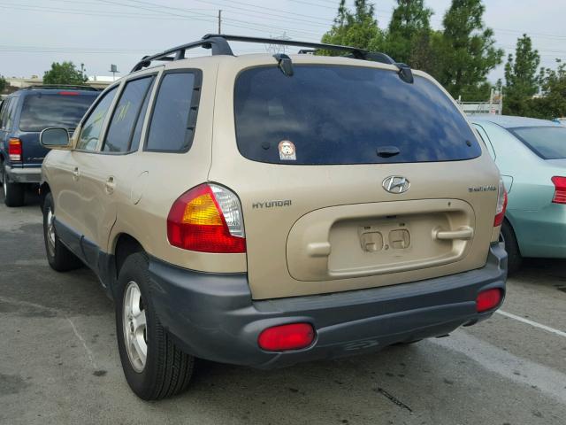 KM8SB12B54U749328 - 2004 HYUNDAI SANTA FE G GOLD photo 3