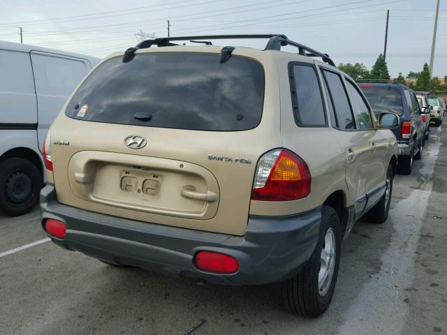 KM8SB12B54U749328 - 2004 HYUNDAI SANTA FE G GOLD photo 4