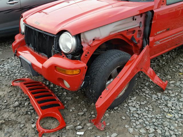 1J4GL58K62W151024 - 2002 JEEP LIBERTY LI RED photo 9