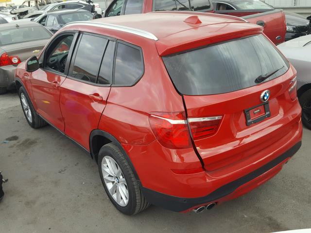 5UXWZ7C57H0U45569 - 2017 BMW X3 RED photo 3