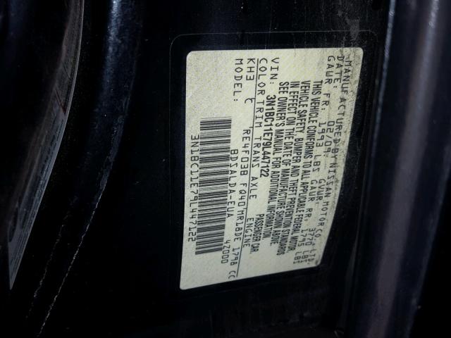 3N1BC11E79L447122 - 2009 NISSAN VERSA BLACK photo 10