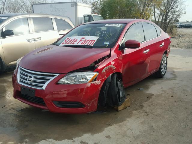 3N1AB7AP2DL786592 - 2013 NISSAN SENTRA S RED photo 2