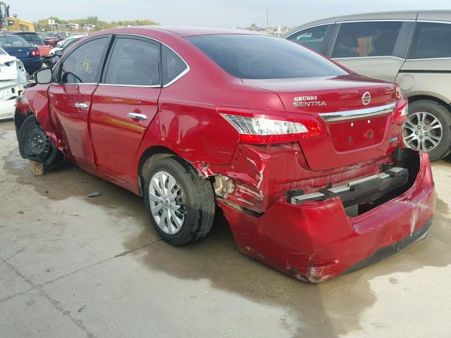 3N1AB7AP2DL786592 - 2013 NISSAN SENTRA S RED photo 3