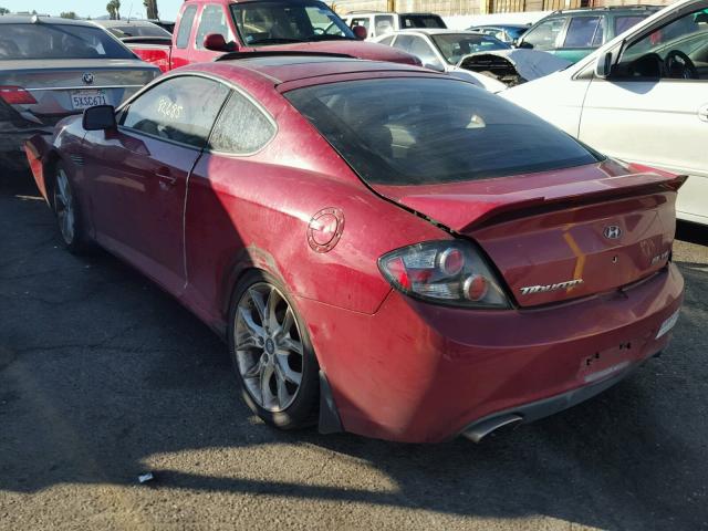 KMHHN66F38U285943 - 2008 HYUNDAI TIBURON GT RED photo 3