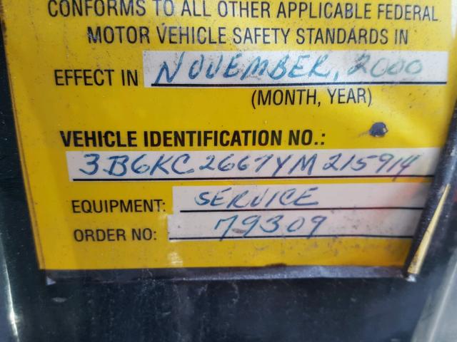 3B6KC2667YM215914 - 2000 DODGE RAM 2500 GREEN photo 10