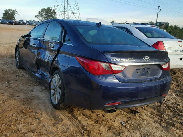 5NPEC4AB4CH450651 - 2012 HYUNDAI SONATA SE BLUE photo 3