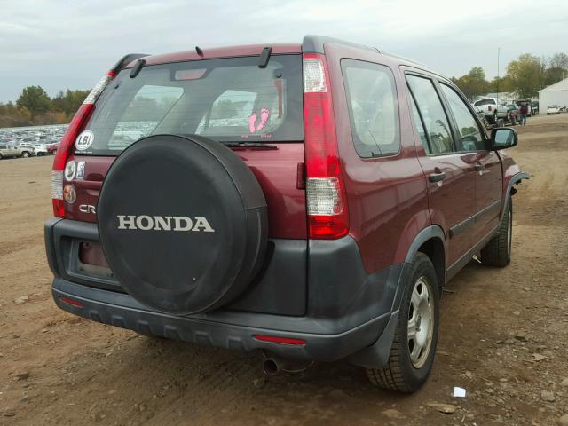 JHLRD78505C047848 - 2005 HONDA CR-V LX RED photo 4