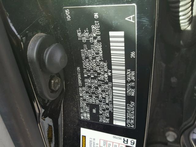 JTEBT17R460059180 - 2006 TOYOTA 4RUNNER LI BLACK photo 10