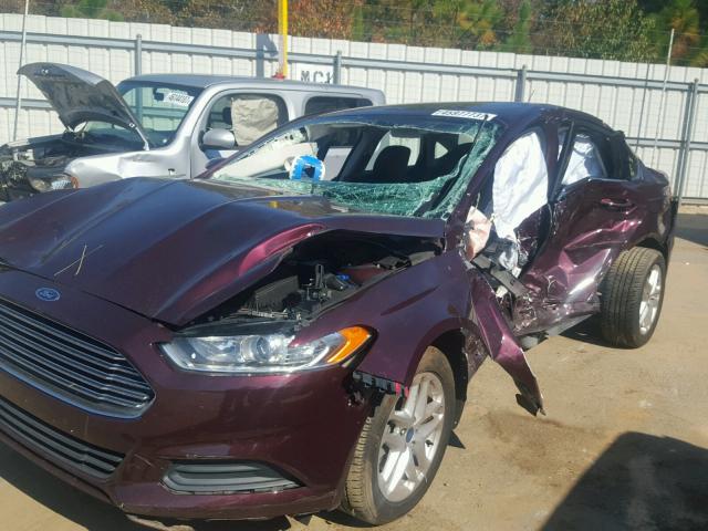 3FA6P0H77DR179866 - 2013 FORD FUSION SE BURGUNDY photo 9