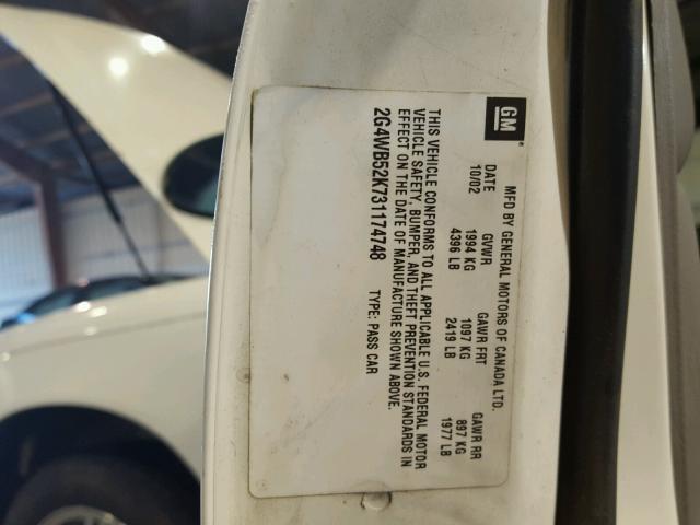 2G4WB52K731174748 - 2003 BUICK REGAL LS 白色 照片 10