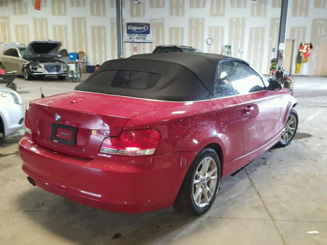 WBAUN13599VH77776 - 2009 BMW 128 I RED photo 4