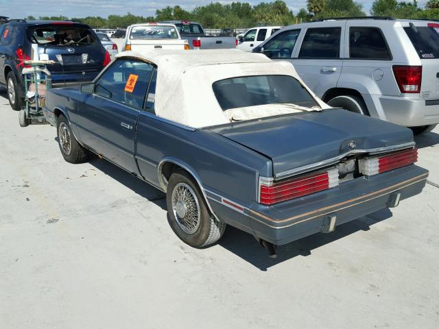 1C3BC55G9EG216113 - 1984 CHRYSLER LEBARON BLUE photo 3