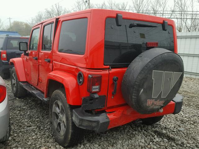 1C4BJWEGXGL182698 - 2016 JEEP WRANGLER U RED photo 3
