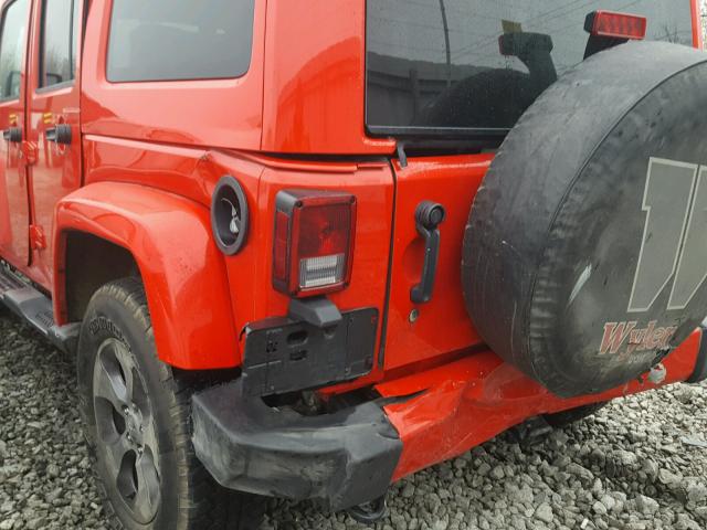 1C4BJWEGXGL182698 - 2016 JEEP WRANGLER U RED photo 9