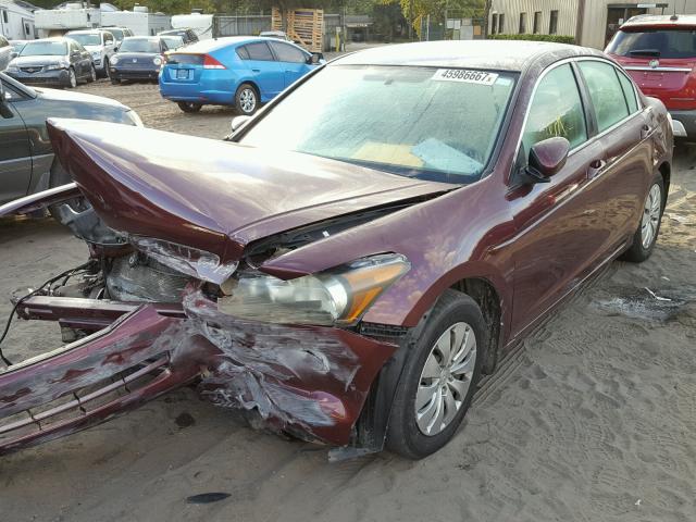 1HGCP26389A083336 - 2009 HONDA ACCORD LX MAROON photo 2