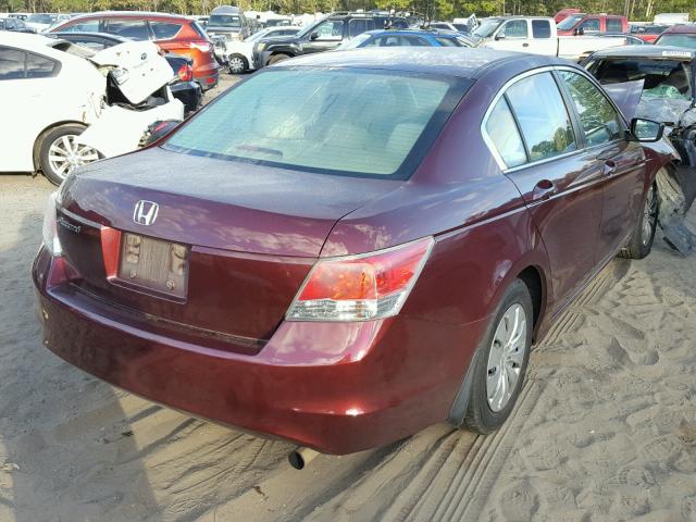 1HGCP26389A083336 - 2009 HONDA ACCORD LX MAROON photo 4