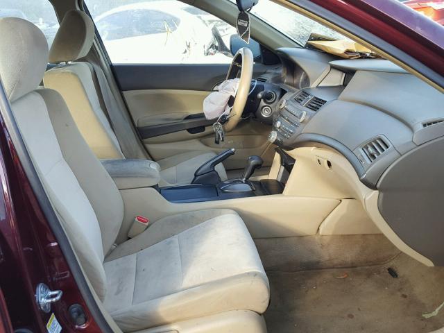 1HGCP26389A083336 - 2009 HONDA ACCORD LX MAROON photo 5