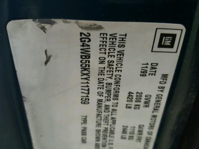 2G4WB55KXY1177159 - 2000 BUICK REGAL LS 绿色 照片 10