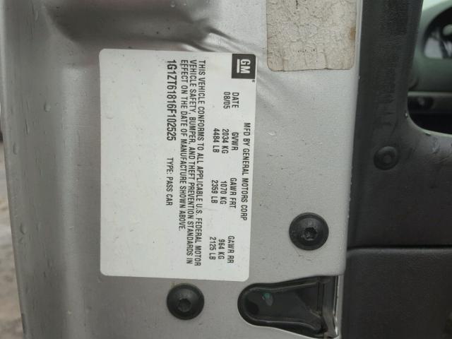 1G1ZT61816F102525 - 2006 CHEVROLET MALIBU MAX 银色 照片 10