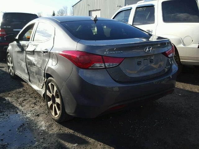 5NPDH4AE2DH206859 - 2013 HYUNDAI ELANTRA GL GRAY photo 3