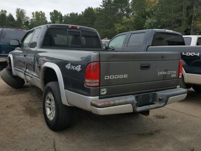 1D7HG42N83S178431 - 2003 DODGE DAKOTA SLT CHARCOAL photo 3