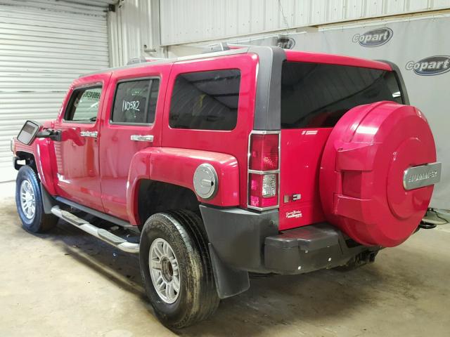 5GTEN13E188112154 - 2008 HUMMER H3 RED photo 3