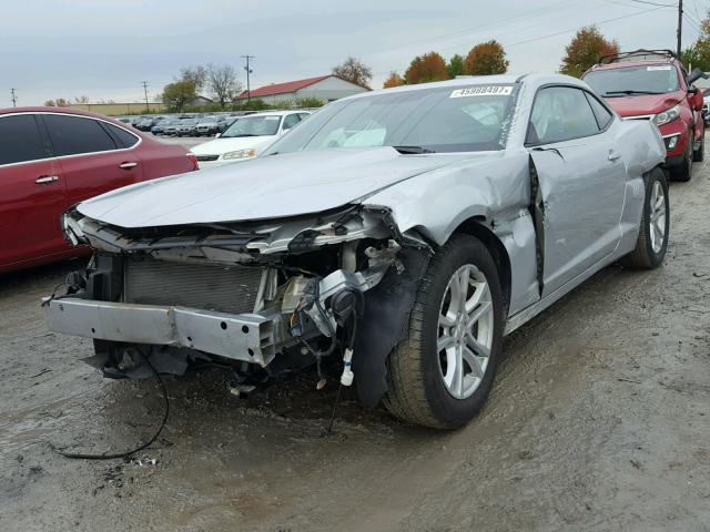 2G1FB1E32F9230756 - 2015 CHEVROLET CAMARO LS SILVER photo 2